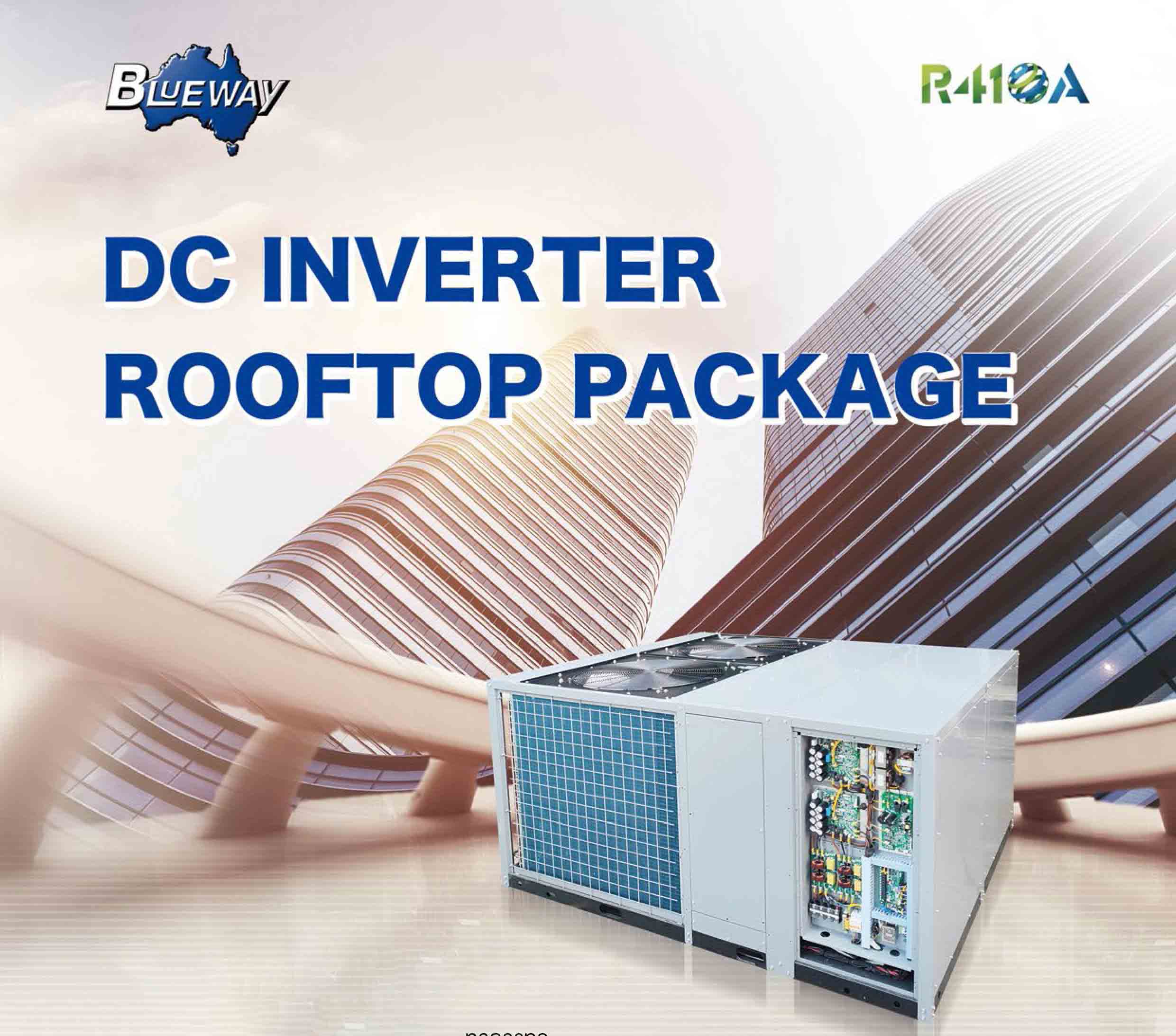 Blueway DC Inverter Rooftop AC - Front View DC Inverter Rooftop Air Conditioner - Blueway Commercial HVAC Solution